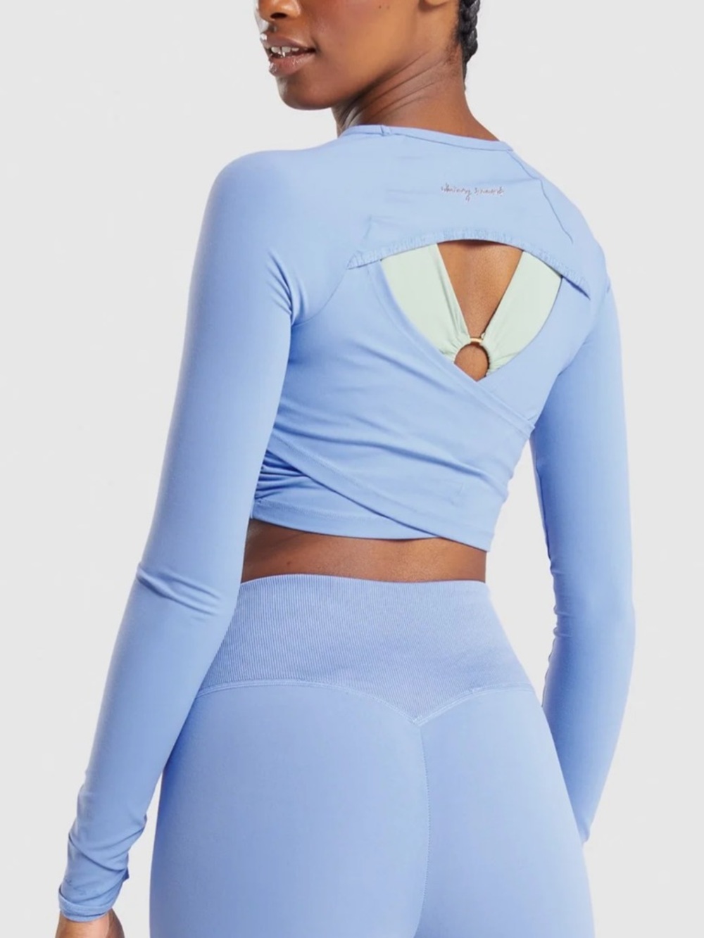 Gymshark Light Blue Long-Sleeve Crop Top - Picture 2 of 4